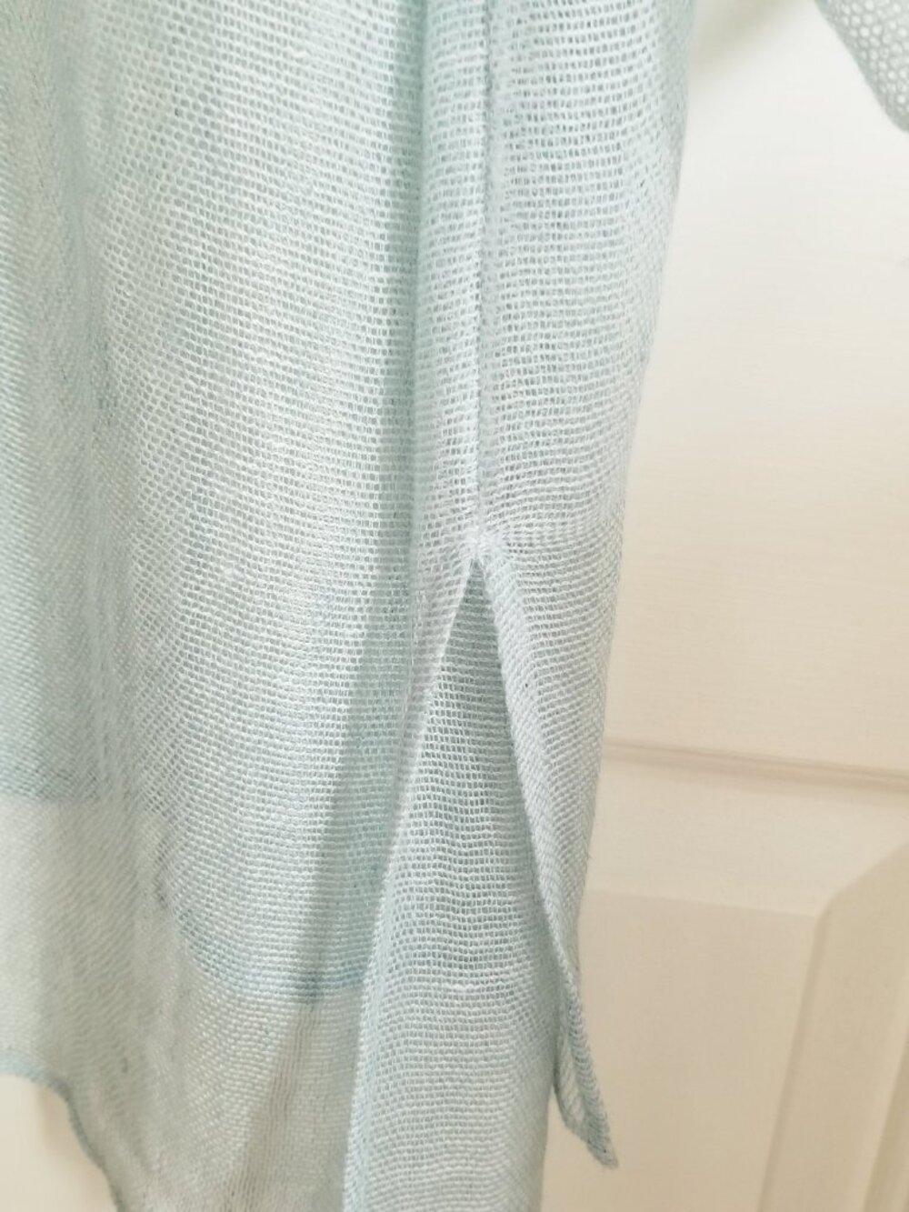 Eileen Fisher Sheer Tunic Top soft baby blue 95% Linen - Picture 5 of 7